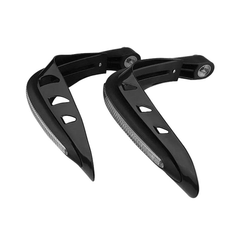 1 Pair Motorcycle Front Handle Hand Guard Protector Cover With White Led Light