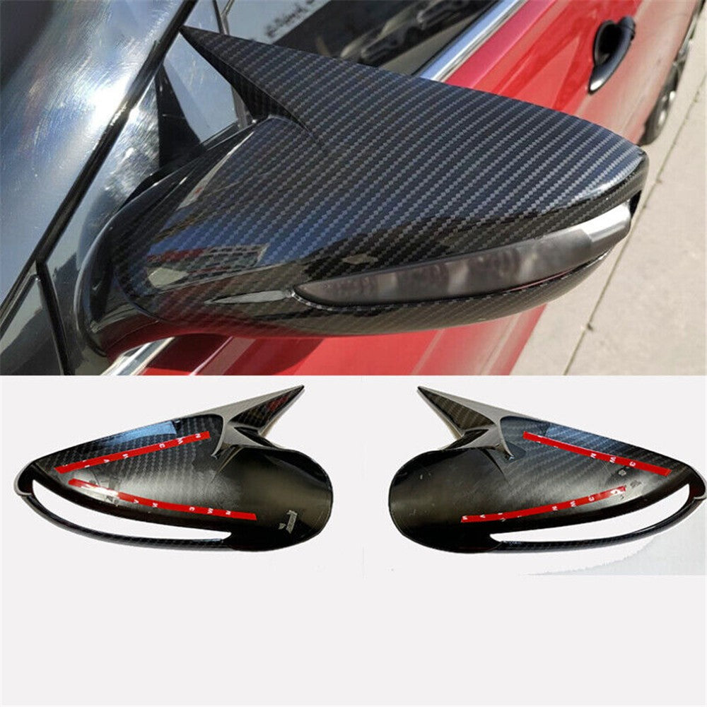 2PCS New Black Ox Horn Rear View Mirror Cover Trim for Hyundai Sonata 2011-2014