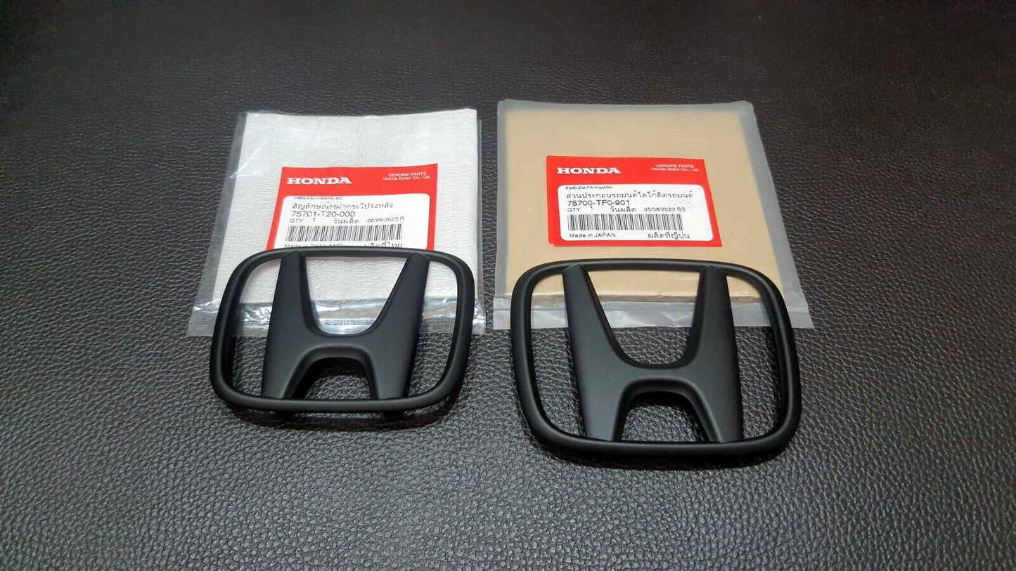 SET MATT BLACK H for CIVIC FE TURBO EMBLEM BADGE FOR REAR for HONDA for CIVIC FE 21-23