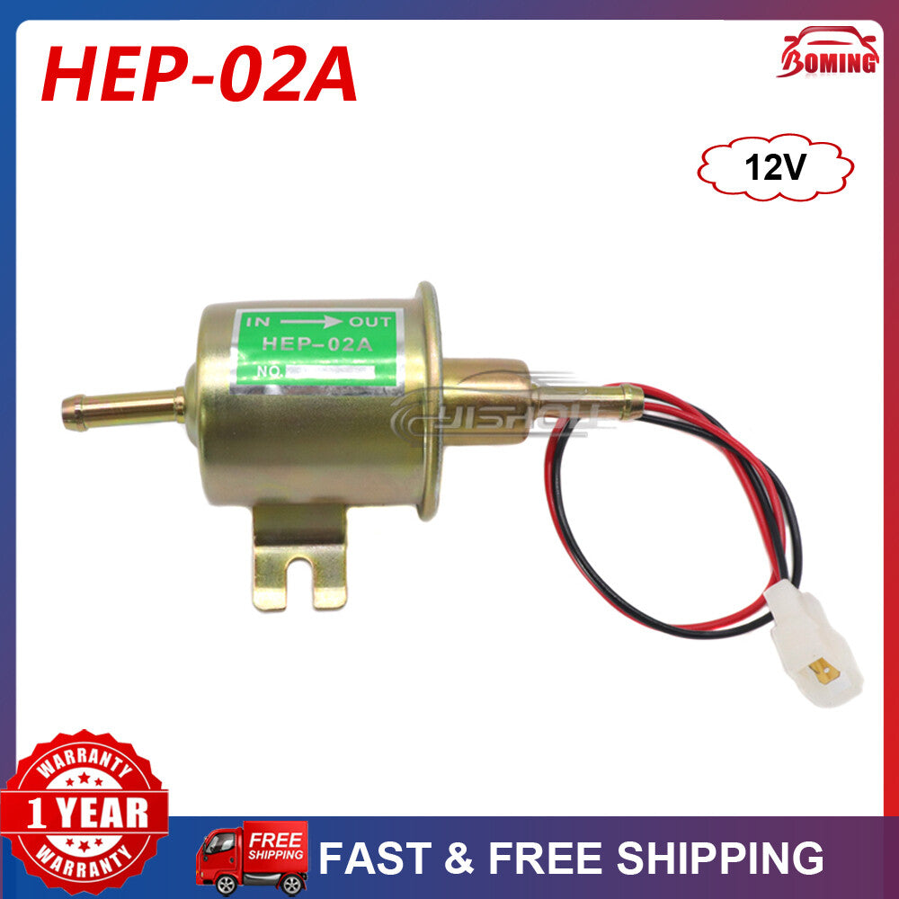 12V direct-flow low-pressure electric fuel pump, universal 2.5-4PSI gas/diesel HEP-02A