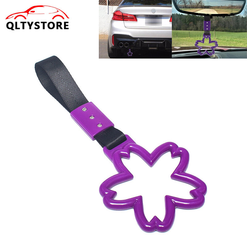 Car Warning Handle Strap Subway Bus Cherry Blossom Tsurikawa Ring JDM Purple