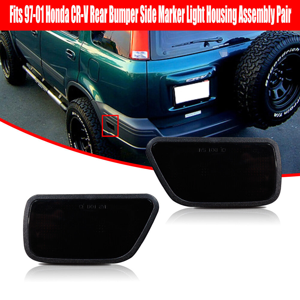 Smoked Rear Bumper Side Marker Light Housing Kit for 1997-2001 for Honda CR-V
