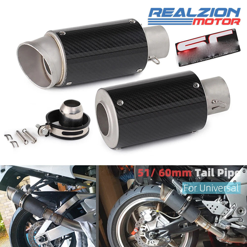 51mm Motorcycle Exhaust Pipe Exhaust Muffler Escape Link Pipe Tailpipe DB Killer