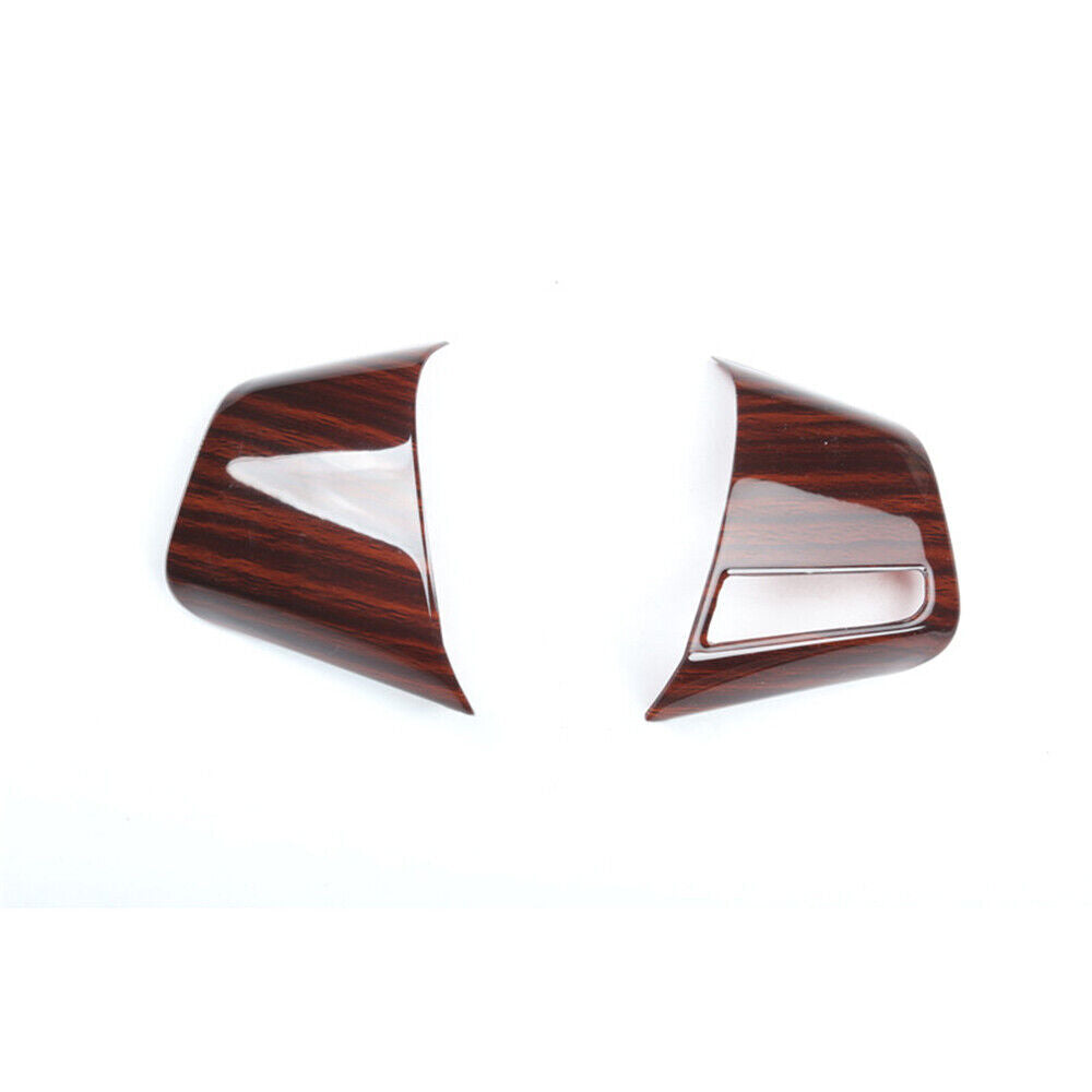 Car Steering Wheel Button Frame Trim 2PCS Fit for Hyundai IX25 15-2019 Red Wood