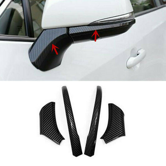 Carbon Fiber Rearview Side Mirror Strips Decor Trim for Toyota for Sienna 2021-2023