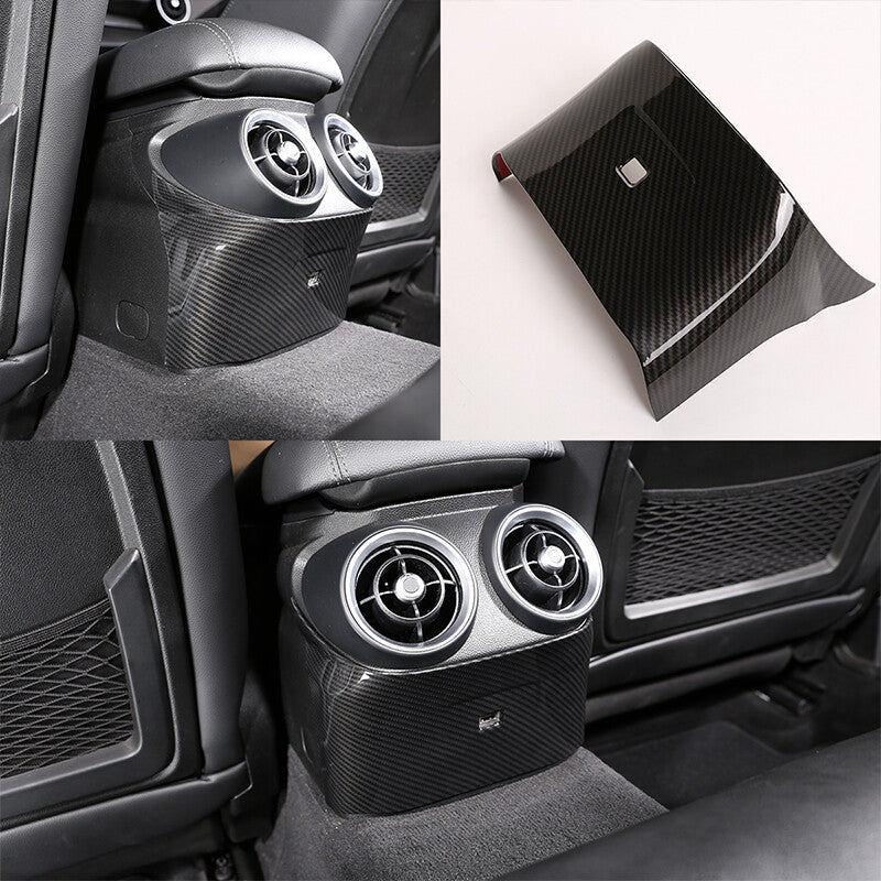 Carbon ABS rear vent socket panel cover trim for Alfa Romeo Giulia 2017-2022