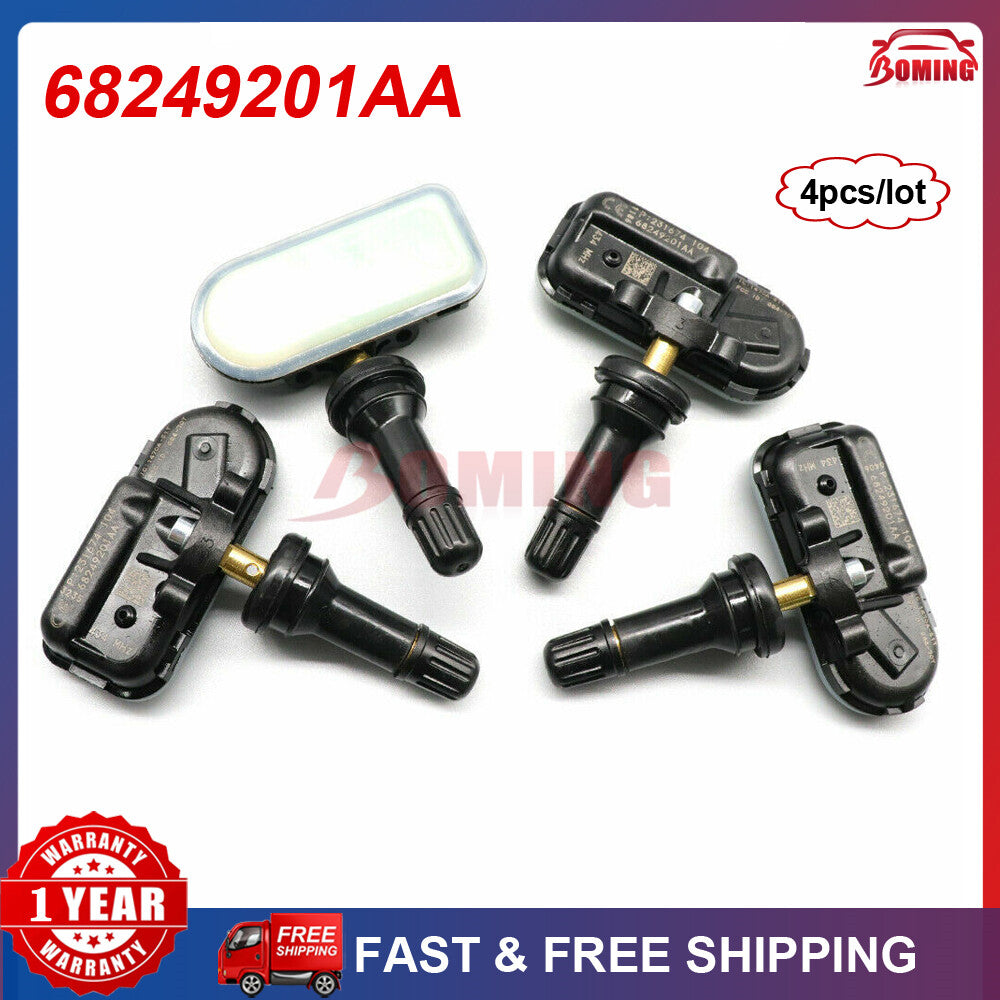 4-pack of new TPMS tire pressure sensors 68249201AA for Jeep Cherokee for RAM 1500 434MHz
