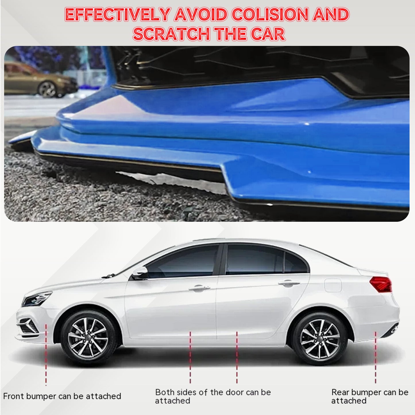 AUTOXBERT 8x Red Universal Front Splitter Bumper Lip Scrape Guard Protection Kit