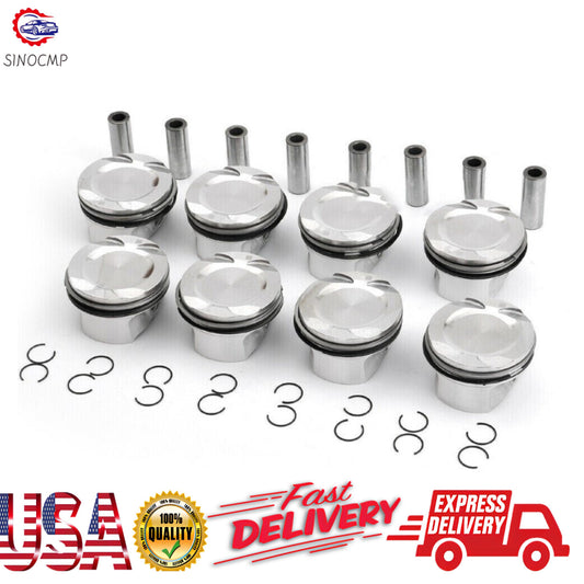 8x Pistons  Rings Set Fits for BMW 550i 750i X5 F01 F03 E70 E71 N63 4.4L V8