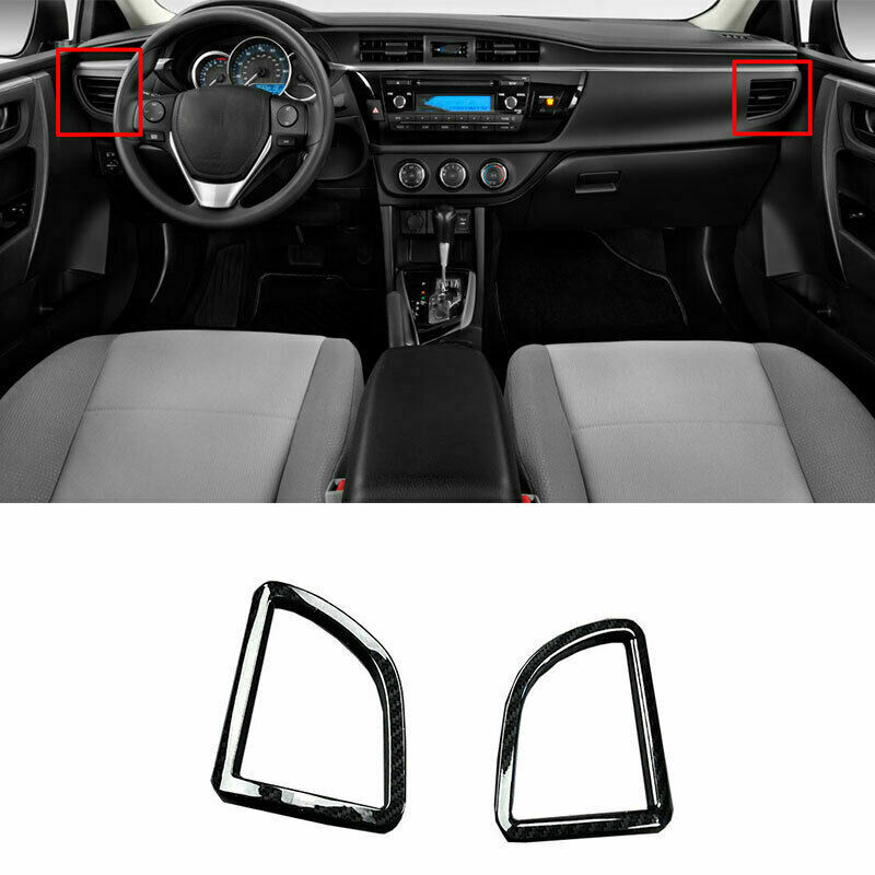 for Toyota for Corolla 2014-2016 Carbon Fiber Inner Console L&R Air Outlet Vent Trim