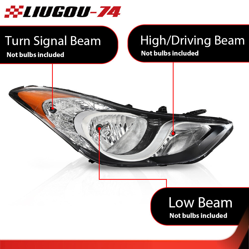 Halogen headlight assemblies are suitable for 2011-2013 for Hyundai for Elantra 921023y000.