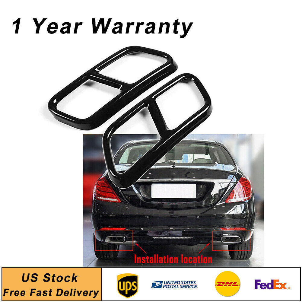 Exhaust Muffler Pipe Tip Tailpipe Cover Trim for Benz S Class W221 W222 2010-17