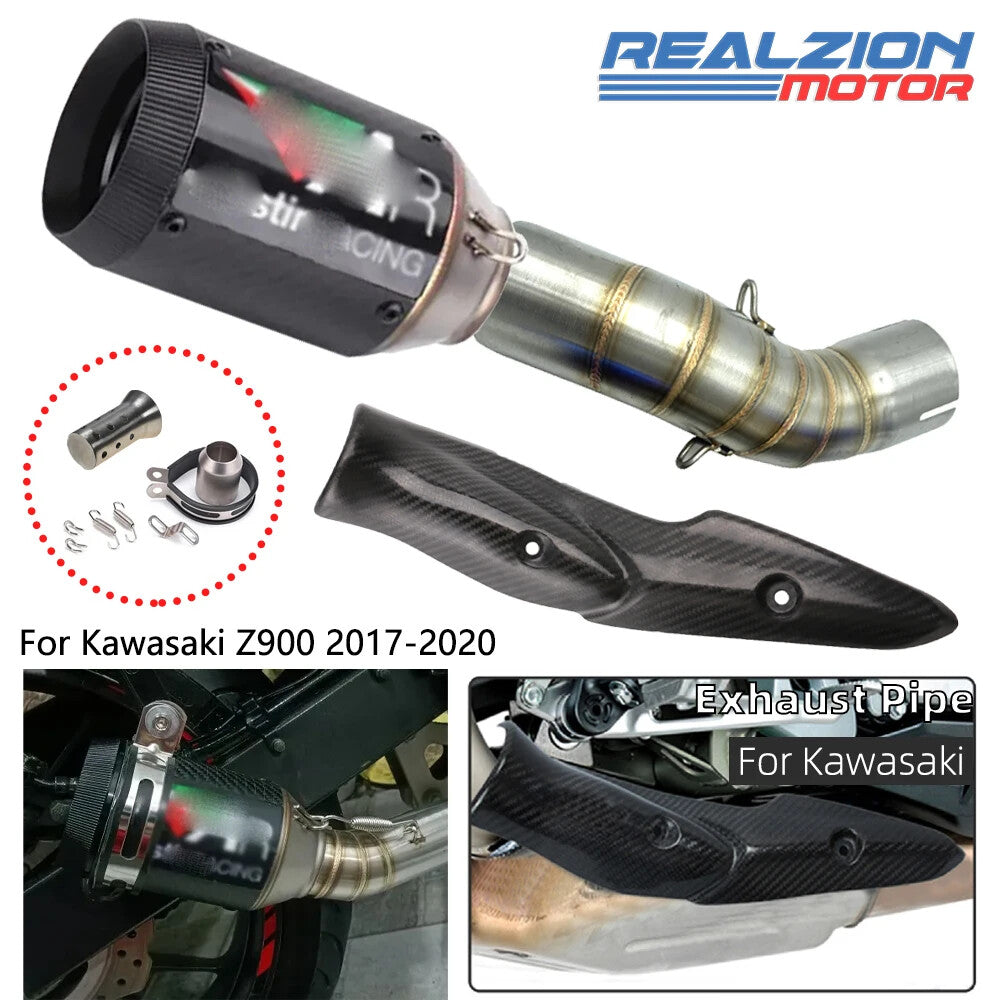 Exhaust Muffler Escape Link Pipe Tailpipe Middle Pipe Cover for Kawasaki Z900 2020