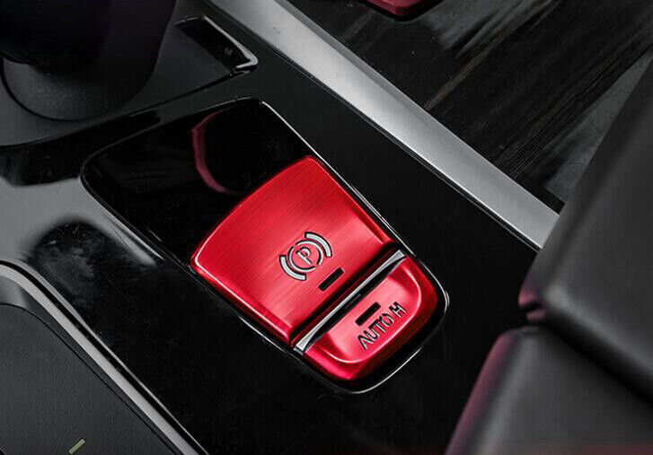 Shifter Hand Brake Sticker Trim 1PCS for BMW 5 Series G30 2018-2022 Red Aluminum