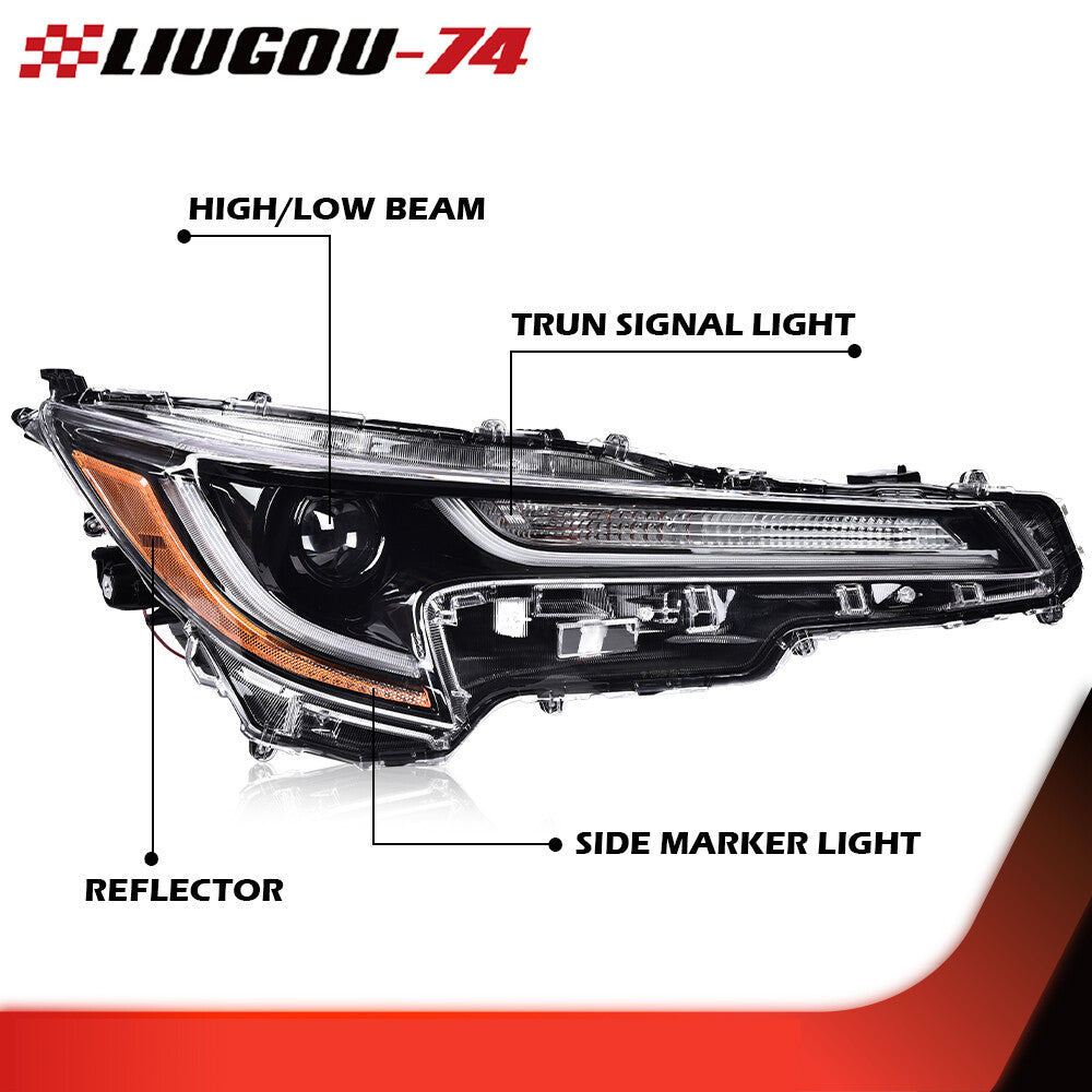 Suitable for 2020 and 2021 for Toyota for Corolla L LE LED headlight assembly (DRL, passenger side)