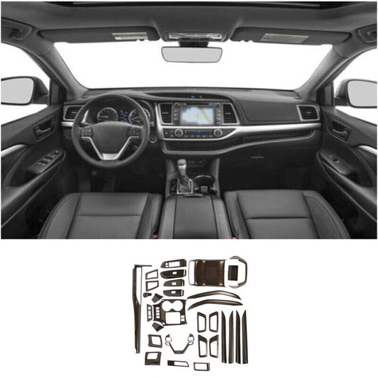 2014-2019 Interior Full Set Decor Trim for Toyota Highlander 32pcs Wood Grain