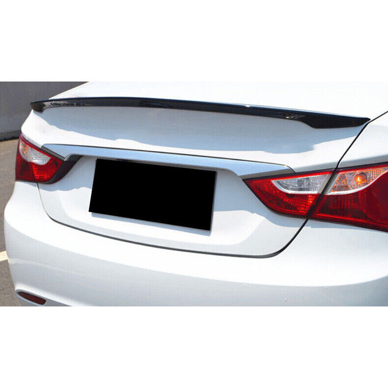 for Hyundai Sonata 2011-14 Gloss Black Rear Trunk Spoiler Lip Tail Wing Bar Trim