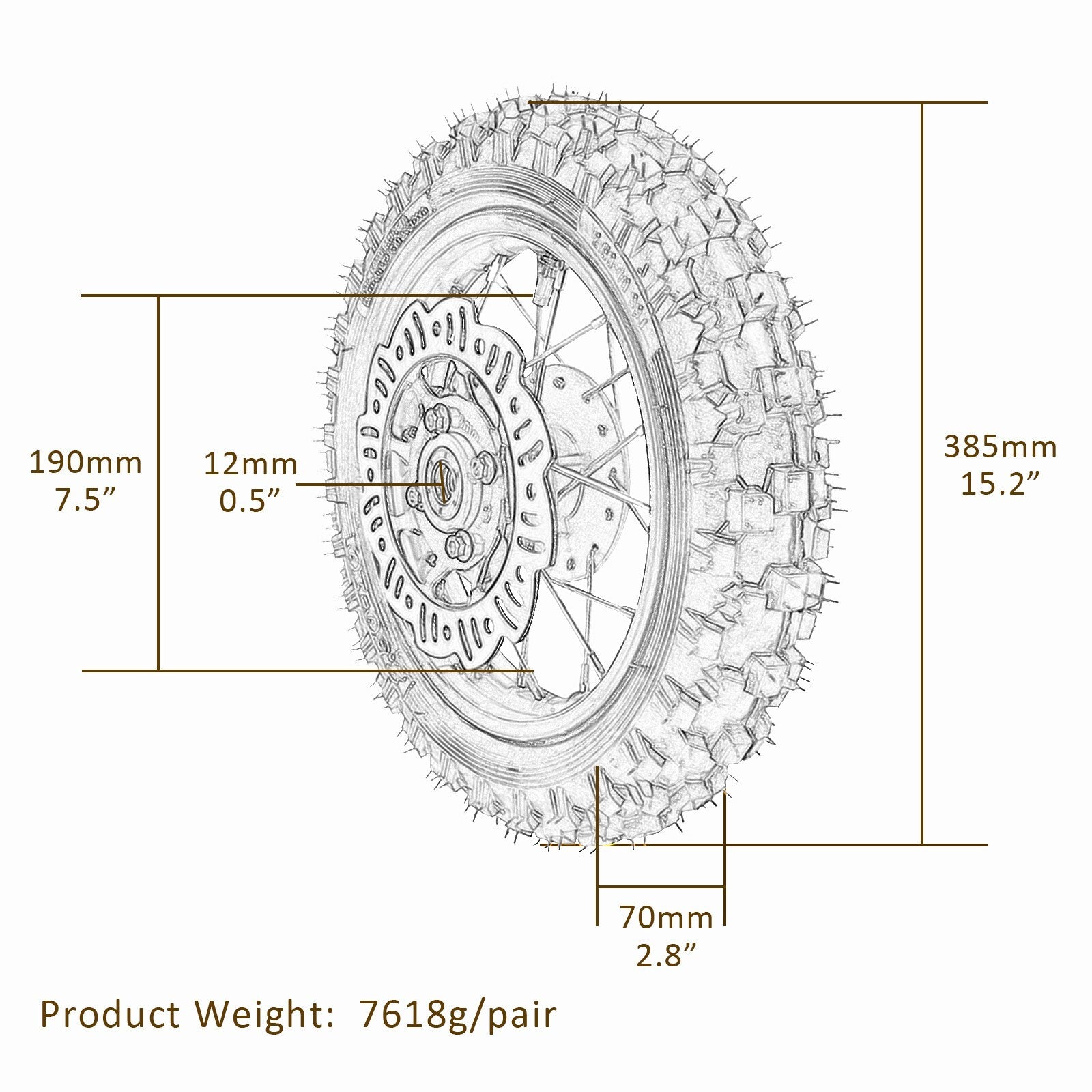Front fork and 10-inch front and rear wheels 2.50-10 3.00-10 and swingarm Apollo SSR CRF50