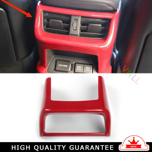 Rear Air Outlet Vent Frame Trim Inner Fit for Lexus for ES 2018-21 Red Carbon Fiber
