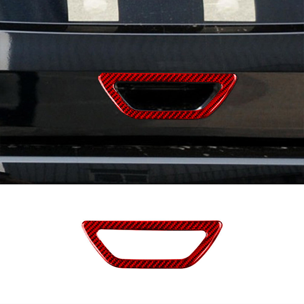Red Carbon Fiber Rear Trunk Handle Frame Cover Trim for Nissan Rogue 2014-2016