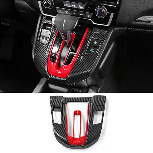 for Honda CR-V 2017-22 Carbon FiberRed Console Gear Shift Box Panel Cover Trim