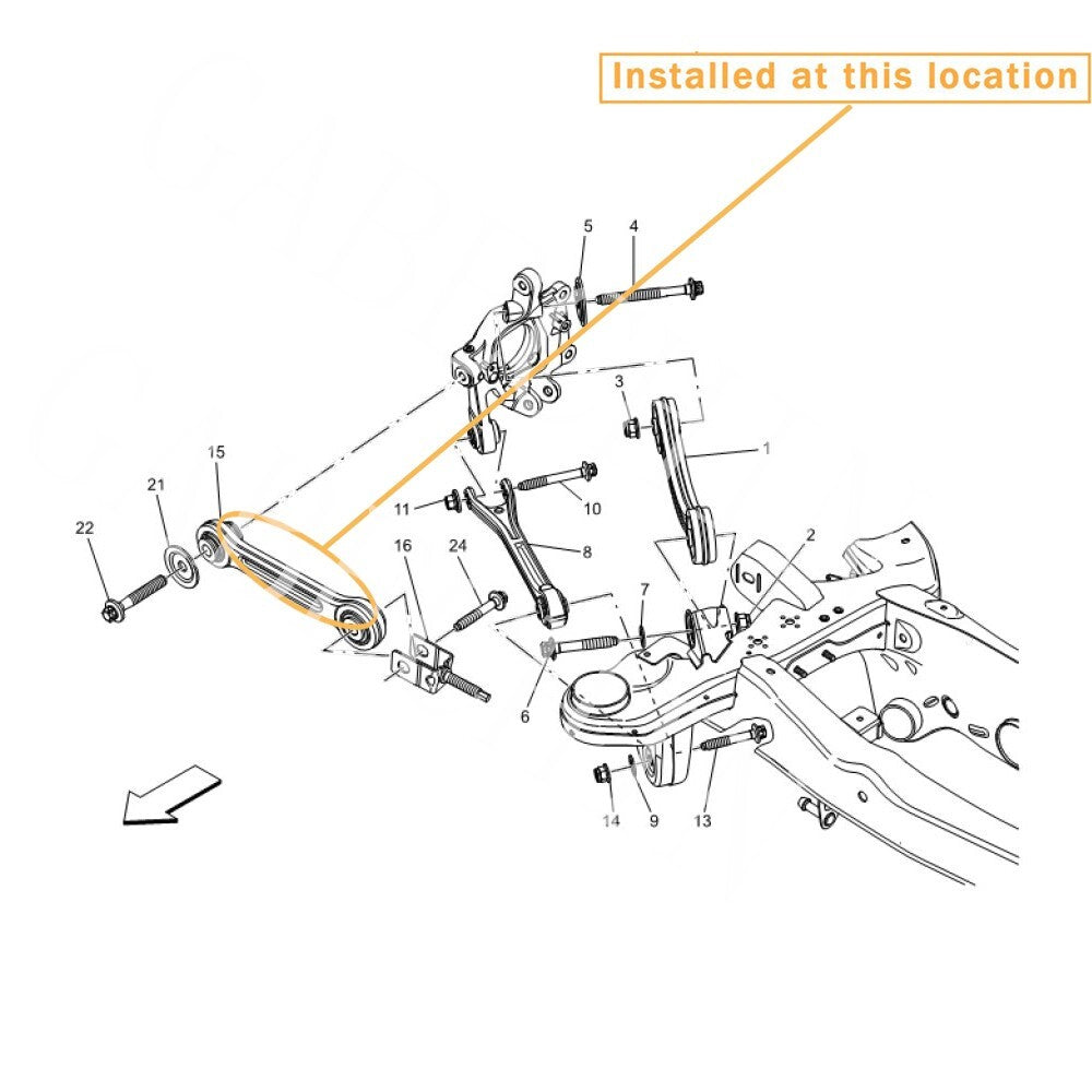 Equipment Manufacturer 670006273 for Maserati Ghibli Quattroporte Rear Adjustable Bar