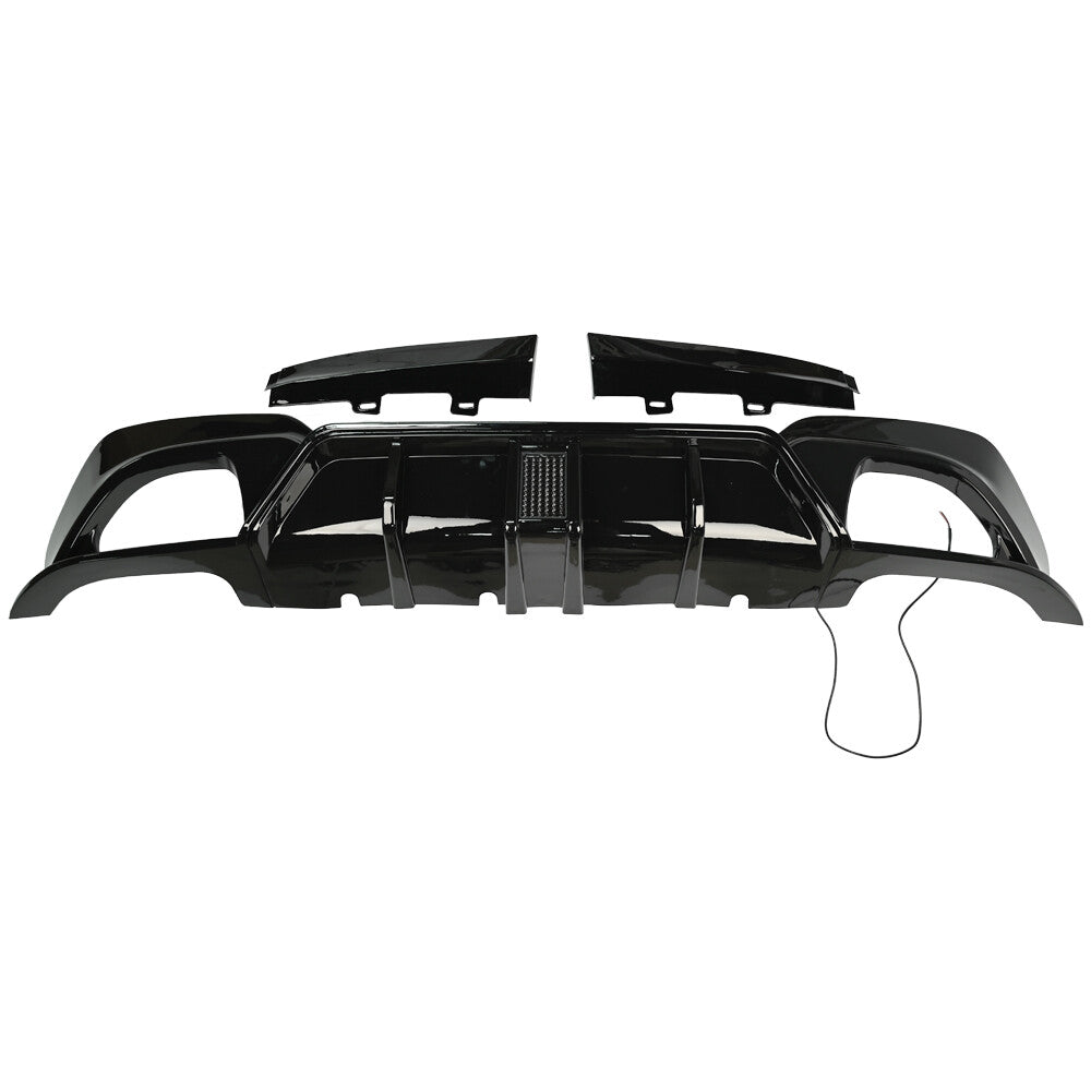GLOSS BLACK Rear Diffuser Bumper W/ Light LED Fit for BMW 3 G20 M340i M Sport 19-22
