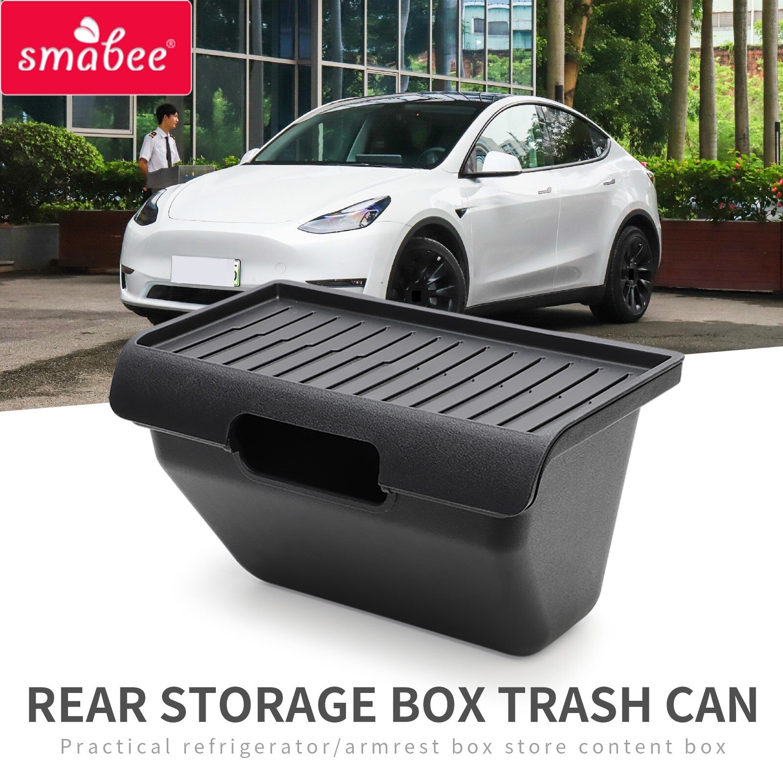 Center Console Back Row Armrest Storage Box for Tesla for Model Y Tray Organizer