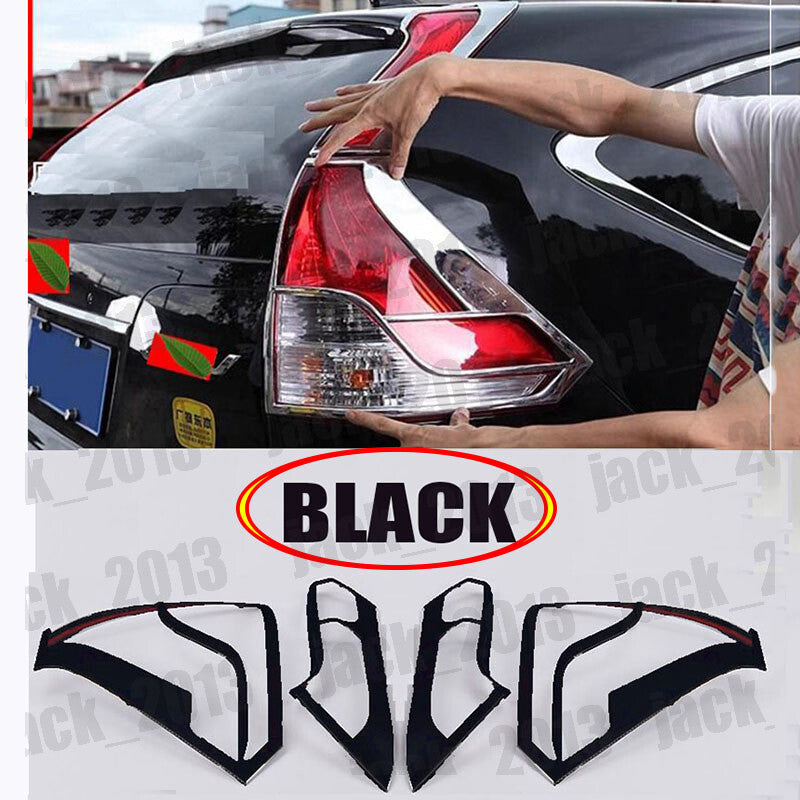 for Honda CR-V CRV 2012-2014 Black Chrome Rear Tail Light Lamp Cover Trim 4pcs
