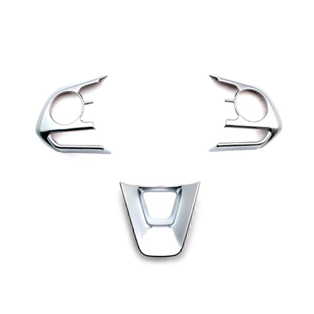 3pcs Steering Wheel Trim Cover Frame for Toyota for Corolla 2019-24 Matte Silver