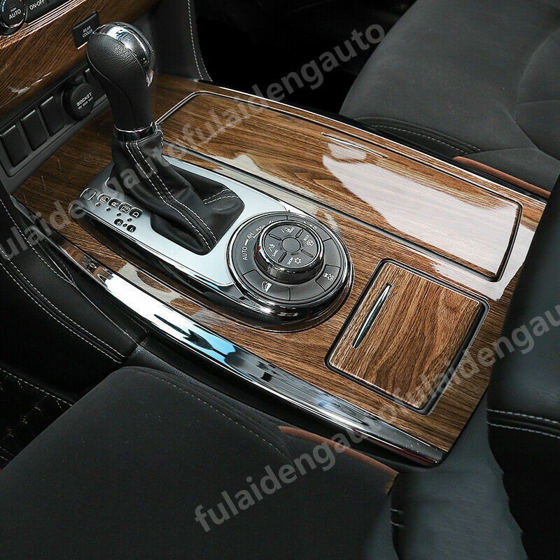 for Nissan Armada Patrol Y62 2017-19 Wood Grain Gear Shift Box Panel Cover Trim