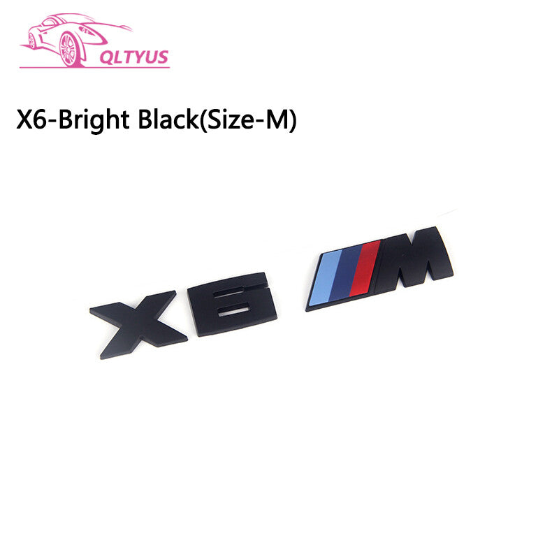 for BMW Matte Black M Series X6M Trunk Emblem Lettering Decal Badge Set