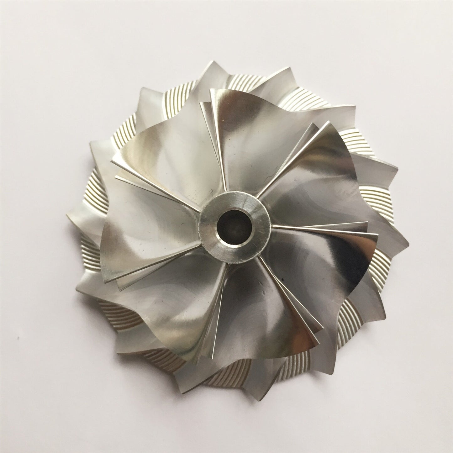 TD05H Reverse 54.90/76.13 mm 7+7 Blade Performance Turbine Billet Compressor Wheel