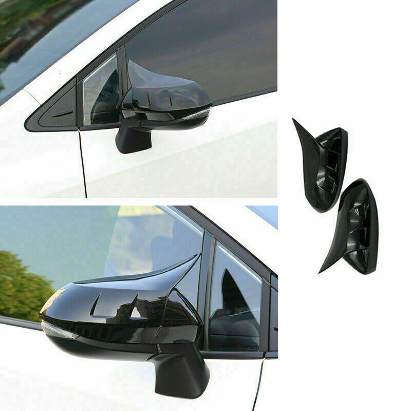 2X for Toyota for Corolla Hatchback 2019-2022 Black Horn Rearview Side Mirror Cover
