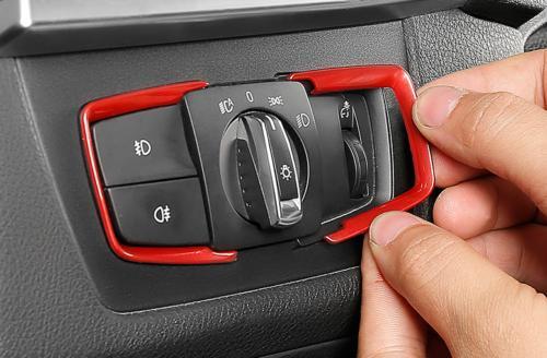 Function Control Button Frame Trim 2PCS for BMW 3 4 Series GT 2013-2019 ABS Red