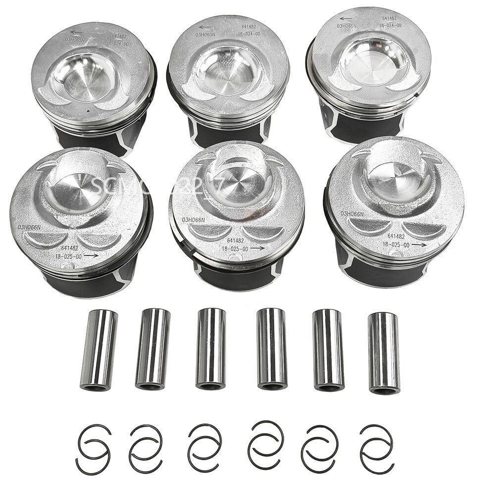 6x ¦µ89.01mm / ¦µ20mm Pistons Rings Set for Audi Q7 for VW for Passat CC Touareg 3.6 VR6