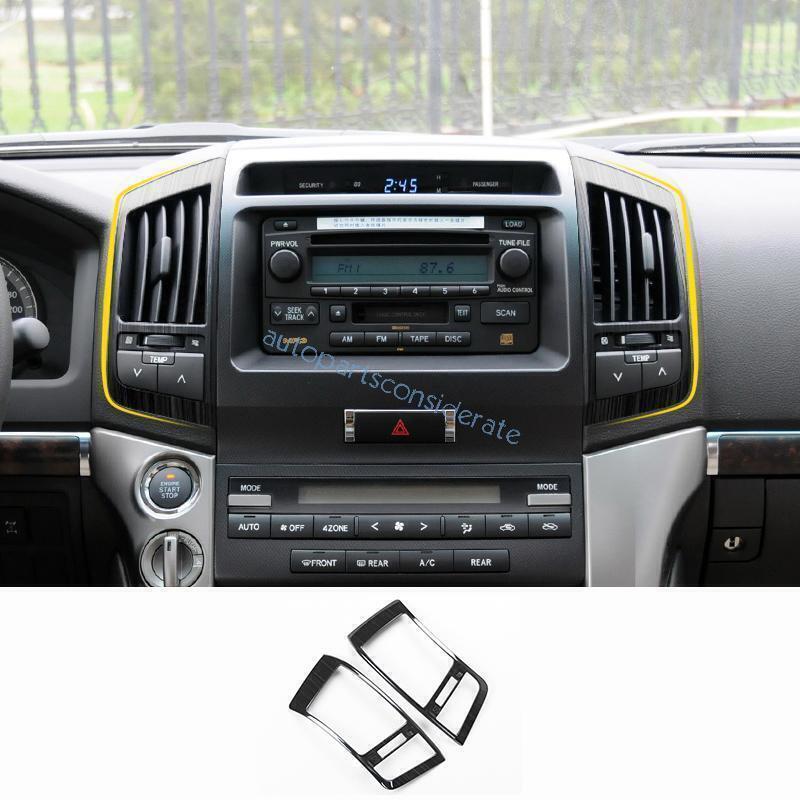 for Toyota for Land Cruiser 2008-15 Black Steel Middle Console AC Air Out Vent Trim