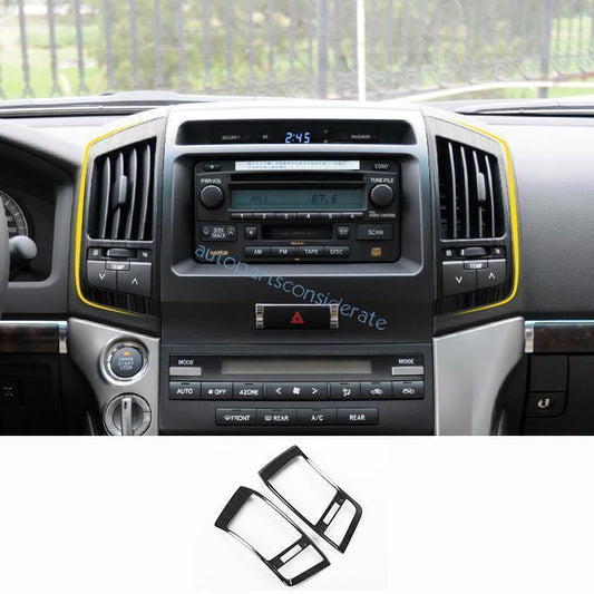 for Toyota for Land Cruiser 2008-15 Black Steel Middle Console AC Air Out Vent Trim