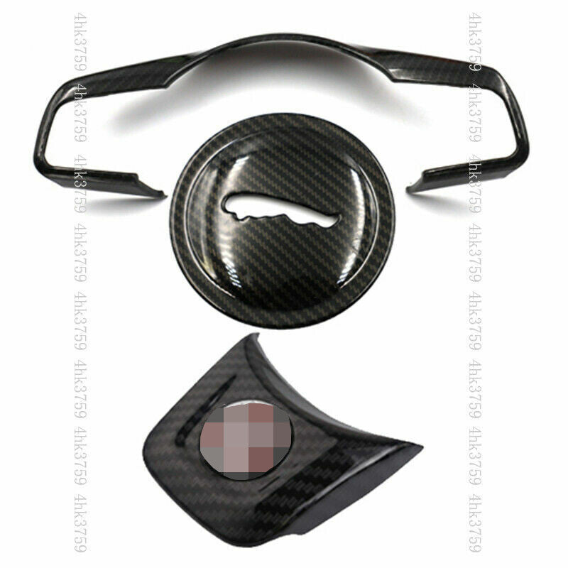 3X Carbon Fiber Look Steering Wheel Frame Cover Trim for Jaguar E-PACE 2018-2021