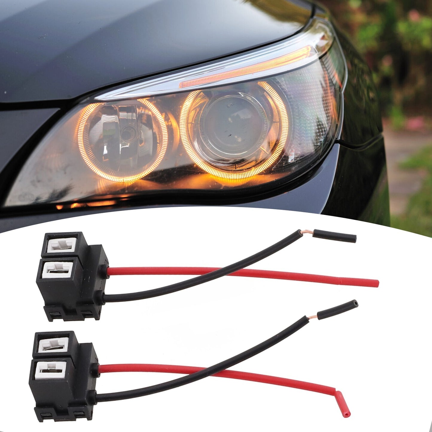 Two durable wear-resistant parts for H7 LED headlight seatbelt sockets, long-lasting use.