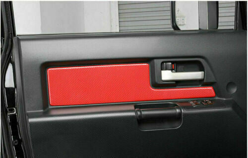 4P For 2007-2017 for Toyota FJ Cruiser Red Carbon Fiber Inner Door Panel Cover Trim