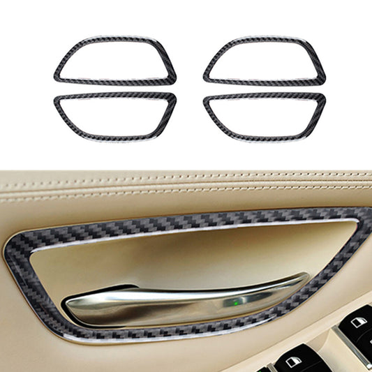 Carbon Fiber Inner Door Handles Frame Cover Trim for BMW F10 5 Series 2011-2017