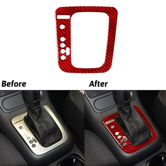 Red Carbon Fiber Rear Window Lift Switch Trim for Volkswagen for Tiguan 2013-2017