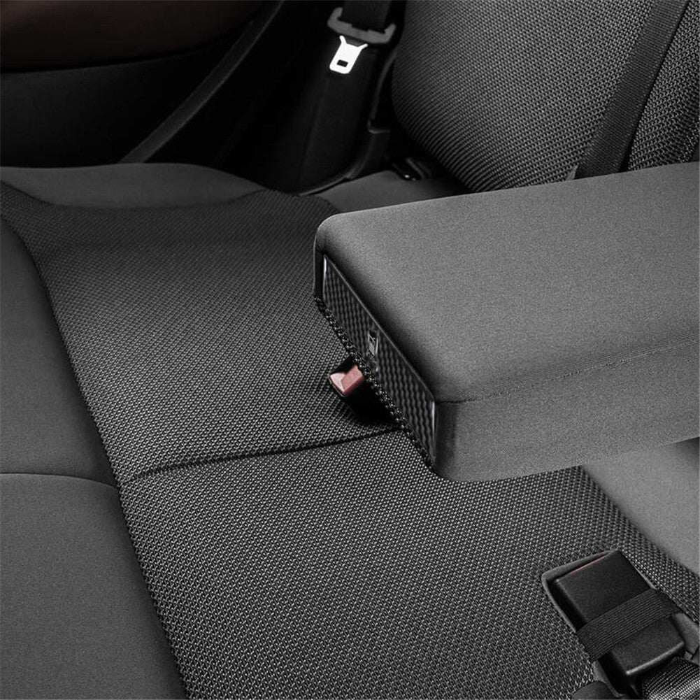 Carbon Fiber Rear Center Arm Rest Cup Holder Trim Cover for Fiat 500L 2014-2017