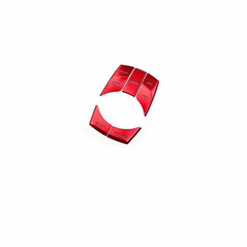 for BMW 2014-18 X5 X6 F15 Red Aluminum Console Multimedia Button Cover Decor 5P