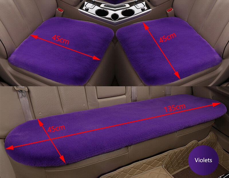 1x Car for Seat Cover Front Cushion Plush Soft Comfort Pad Protector Mat Warm Purple