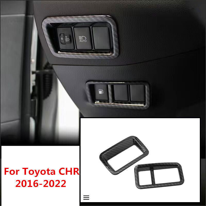 Carbon Fiber Interior Decor Cover Trim Accessories for Toyota C-HR CHR 2018-22