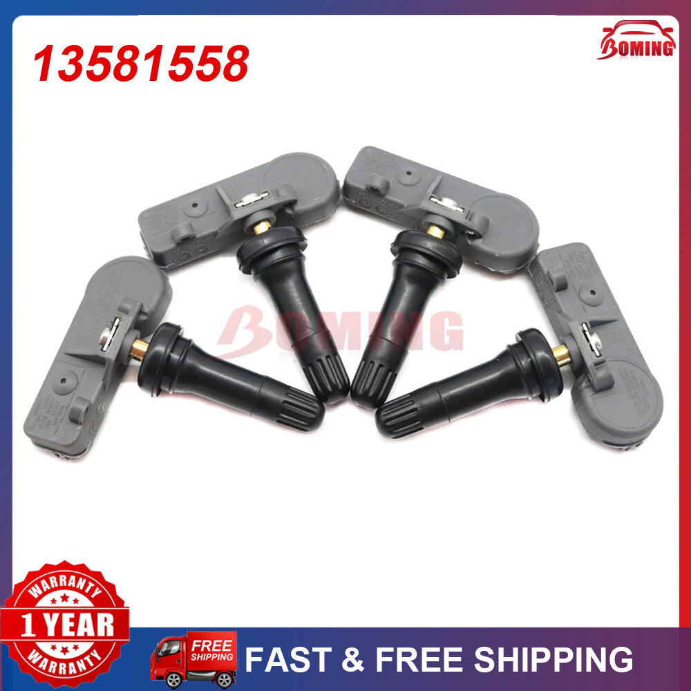 Four new tire pressure sensors (TPMS 13581558) for Chevrolet for GMC for Sierra and for Buick 315MHz.