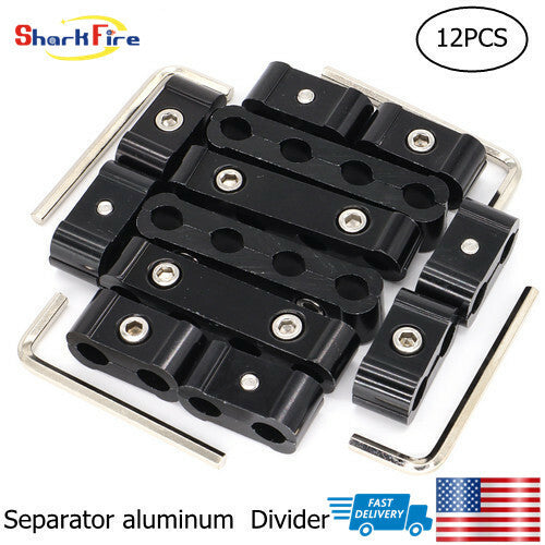 12-Piece Engine Spark Plug Wire Splitter Aluminum Separator Bracket Clamp Splitter