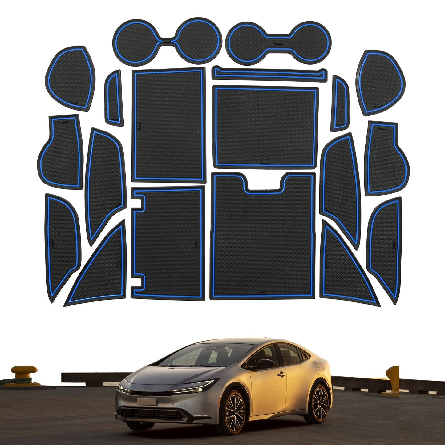 Gate Slot Mat for Toyota Prius 2023 Car Anti-Slip Pads Interior Accessories BLUE